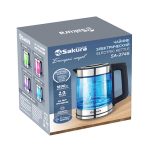 Чайник эл. SAKURA SA-2746GR 2л, 1500/1800Вт, двуслойный корпус, стекло/пластик