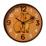 Часы настенные КАПИБАРА круг d=19,5см, корпус коричневый (1/10)