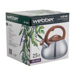 Чайник для плит со свистком WEBBER BE-0600 2.5л, нерж, сатин (1/12)