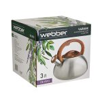 Чайник для плит со свистком WEBBER BE-0593 3л, нерж, сатин (1/12)