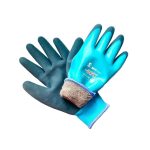 Перчатки утепленные акриловые -30°C голубые с серым ЛЮКС (10/300)