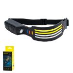 Налобный фонарь силикон 4-LED-полоски с датчиком многорежимный RGB-4 цвета 811-4 (10/60)