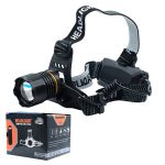 Фонарь налобный аккум LED SY-8060 сталь, мощный 3000м аккумуляторы 2*18650 (1/10)