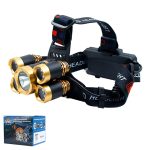 Фонарь налобный аккум LED YYC-057-T6 сталь, 5-ти глазый дальний свет (1/100)