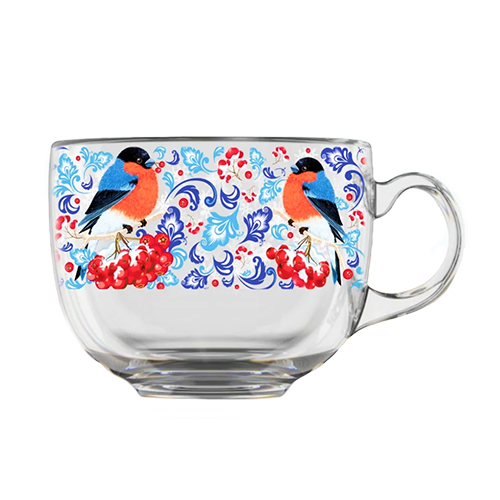 Кружка 450 мл Снегири на рябине (1/12)