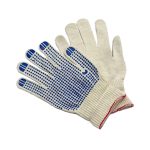 Перчатки х/б с ПВХ размер 9 белые КРАСНЫЙ ОВЕРЛОК арт 7104 (10/250)