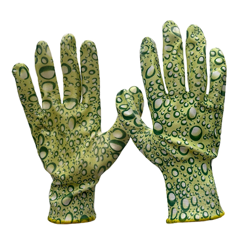 Перчатки полиэфирные 15 класс с рисунком, нитриловый облив, р-р 8, арт 23-103 (5/250)