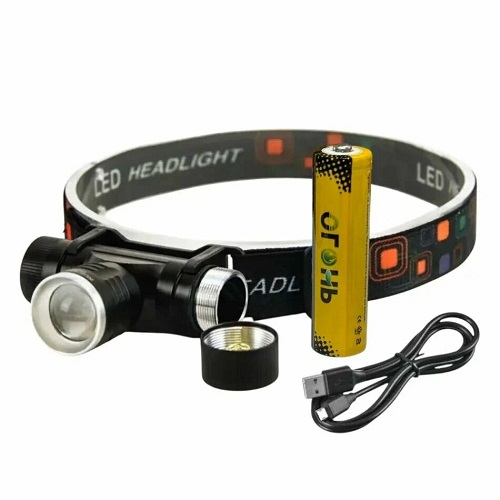 Фонарь налобный аккум LED HT-560-1-T6 1 ярк.+ аккум.+ micro USB, zoom