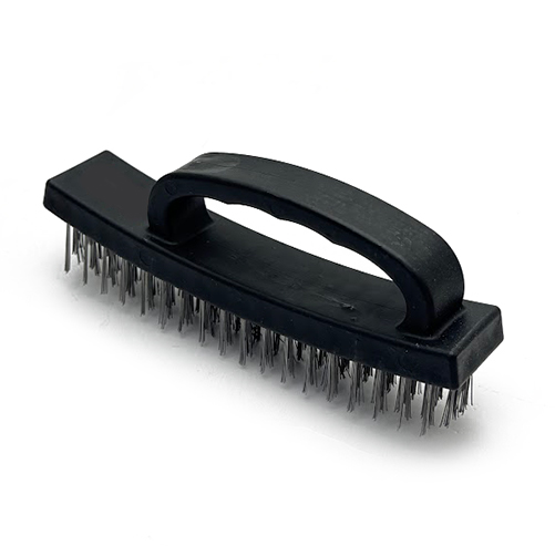 Щетка по металлу 4-х рядная черная с круглой ручкой (1/12/120)