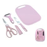 Набор кухонных приборов 4в1 доска/ножницы/чистка/нож с чехлом (1/12/144)