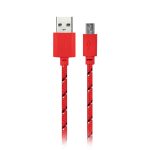 Дата-кабель Smartbuy USB - micro USB, нейлон, длина 1 м, красный (iK-12n red)