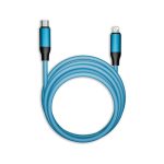 Кабель для зарядки и передачи, супертолстый BOLD TYPE C - LIGHTNING синий, 3А, TPE, 1 м, Smartbuy