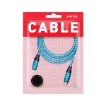 Кабель для зарядки и передачи, супертолстый BOLD TYPE C - LIGHTNING синий, 3А, TPE, 1 м, Smartbuy