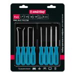 Набор крючков  и отверток, 8 шт, 0/45/90/135 град., D3x135мм, 4 отвертки, в кейсе, Smartbuy tools
