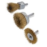 Набор металлические щетки для дрели/шуруповерта, с осью, 3шт Smartbuy Tools