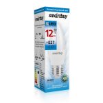 Лампа LED свеча 12Вт E27 6000К C37 Smartbuy