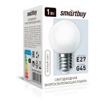 Лампа LED шар 1Вт E27 3000К G45 Matte Smartbuy
