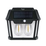 Фонарь уличный декоративный, солнечные панели, 2 филамент LED лампы "ретро", датчик, Smartbuy