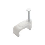 Скоба для кабеля 10мм плоская, белая Smartbuy