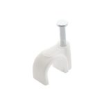 Скоба для кабеля 8мм круглая, белая Smartbuy