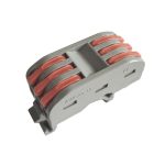 Строительно-монтажная клемма с рычажками на DIN-рейку проходная 3 полюс 0,08-4 мм2 (SBE-dincwcc-3)