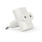 Тройник 3 б/з под плоскую вилку белый 6А 250B Smartbuy (SBE-06-A04-3)