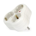 Тройник 3 с/з круглый белый 16А 250В Smartbuy (SBE-16-A01-3z)