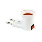 Переходник вилка-Е27 с выключателем, белый Smartbay