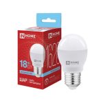Лампа LED шар 18Вт E27 6500К 220V 1620Лм ШАР-VC IN HOME  (10/100)