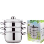 Пароварка для плиты 3 уровня 2,5л 4-х слойное капсульное дно ID-KG102 Барс (1/4)