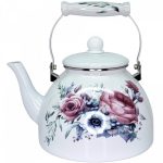 Чайник для плит 4л эмаль, керамическая ручка, индукционное дно Букет Барс (1/8)