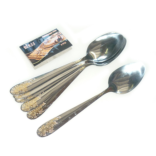 Ложка столовая нерж Золотой узор 2022-384 (6/600)