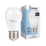Лампа LED шар 15Вт E27 4000К G45 Smartbuy