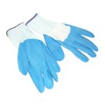 Перчатки нейлоновые белый с синим вспененным латексом полный облив В40 (12/720)