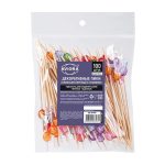 Пики декоративные из бамбука Кристалл круглый с гранями 120мм (100шт/уп) (1//50) 491-054