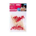 Пики декоративные из бамбука Сердце красное 120мм (50шт/уп) (1/25) 491-059