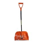 Лопата пластиковая 1,42*0,6*0,18 SNOWNORD с алюм планкой и съемным алюмин черенком, V-ручка (1/5)