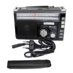 Приемник RX-381 3 band FM/AM/SW USB, TF встроен.  аккум., сетев. шнур / 2R20, с фонарем