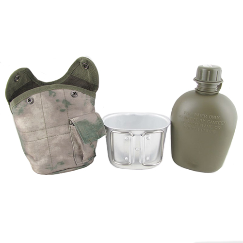Фляга тактическая LXY-8018-7 (с котелком в чехле) камуфляж