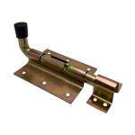 Задвижка накладная (шпингалет) 150мм гаражная №14 желтый цинк