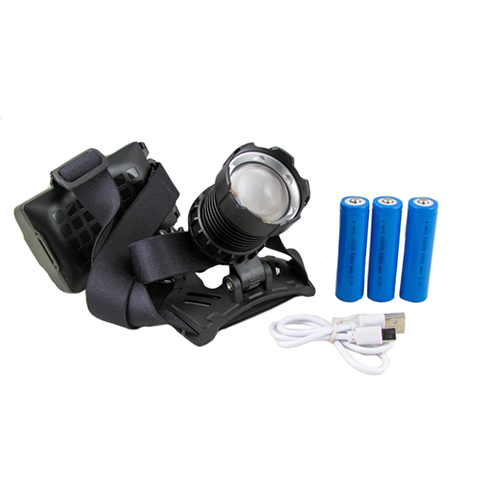 Фонарь налобный T-282-TG 1 ярк., 4 диода, мигалка красн./ син., 3акк., шнур TYPE-C, с индикатором, z