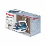 Утюг SAKURA SA-3071CBL 2600Вт, керамическая подошва, самоочистка, анти-капля, белый/синий