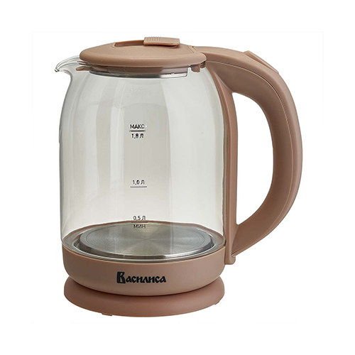 Чайник эл. ВАСИЛИСА ВА-1035 1,8л, 1500Вт, стекло/бежевый (1/12)