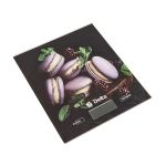 Весы кухонные электронные DELTA KCE-65 5 кг, стекло, Ягодные макарони, LCD-дисплей, автообнуление