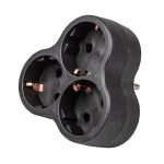 Тройник 3 с/з 16A 3500Вт черный S-GES3-16F TM Uniel