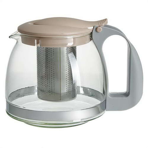Чайник заварочный ALPENKOK AK-5525/5 1200мл, с фильтром. стекло/пластик бежевый (1/12)