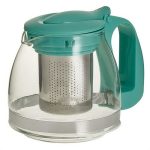 Чайник заварочный ALPENKOK AK-5530 700мл, с фильтром. стекло/пластик бирюзовый (1/12)