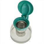 Чайник заварочный ALPENKOK AK-5530 700мл, с фильтром. стекло/пластик бирюзовый (1/12)