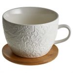 Кружка 500мл АК5-0035 для капучино на бамбуковой подставке (1/24)