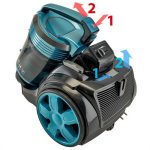 Пылесос DELTA DL-0852 2200/350Вт, мультициклон, черный с бирюзовым (1)